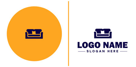 Furniture rental icon Furniture leasing Furniture hire Furniture borrowing flat logo sign symbol editable vectorのイラスト素材