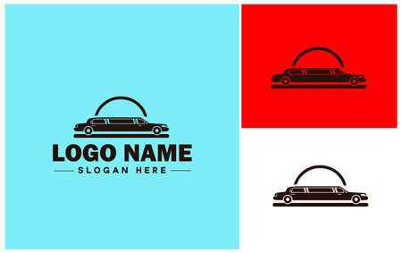 Limousine Service icon Executive transportation Chauffeur service Limo service flat logo sign symbol editable vectorのイラスト素材