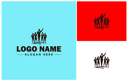 Leadership Coaching icon Executive coaching Management mentoring Leadership development flat logo sign symbol editable vectorのイラスト素材