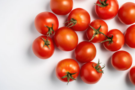 Tomato isolated on a white background, Fresh tasty vegetables, Fresh ingredientsの写真素材