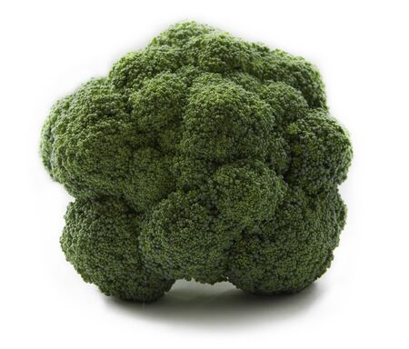 head of broccoli cabbage on white background isolateの写真素材