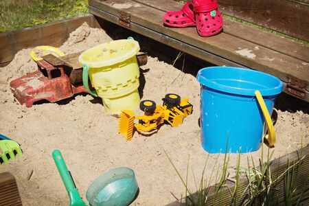 old abandoned children's toys in the playgroundの写真素材