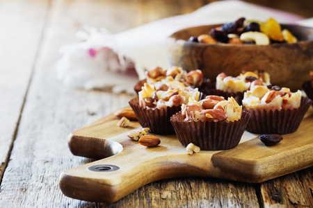 Homemade sweets with nuts, raisins and caramel. Oriental traditional cuisine. Selective focusの写真素材