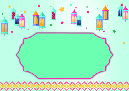 Blue And Colorful Ramadhan Greeting Cardの写真素材