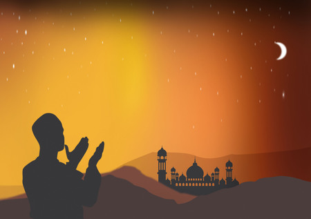 Prayer Ramadhan Greeting Cardの写真素材