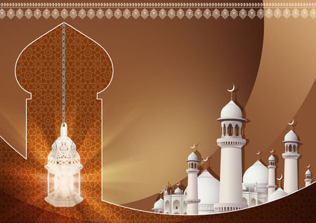 Light Lantern Ramadhan Greeting Cardの写真素材