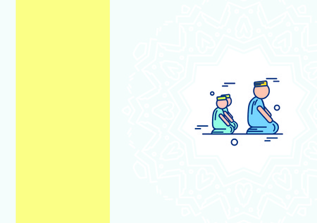 Prayer Cartoon Ramadhan Greeting Cardの写真素材