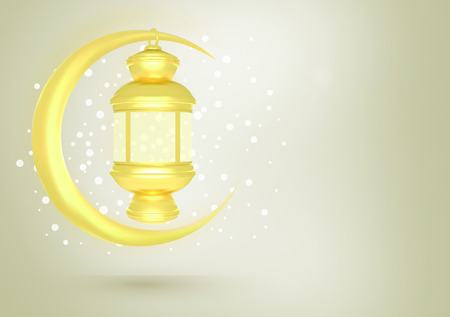 Ramadhan Yellow Lantern Greeting Cardの写真素材