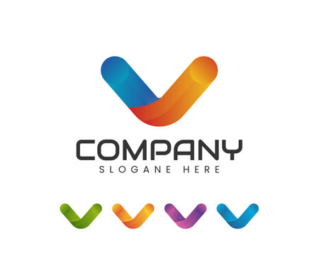 Letter v professional logo design. Initials V logo abstract vector designsのイラスト素材