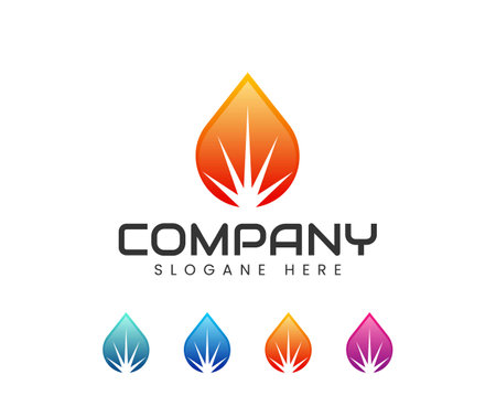 Abstract water splash logo. fire flame logo designのイラスト素材