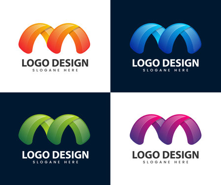 Abstract modern m initial letter logo design. M logo with modern concept vector illustrationのイラスト素材
