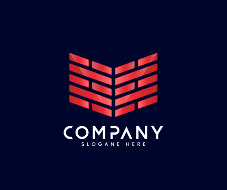 Abstract modern 3d style brick logo designのイラスト素材