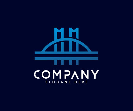 Simple bridge logo design inspiration creative bridge symbol illustrationのイラスト素材