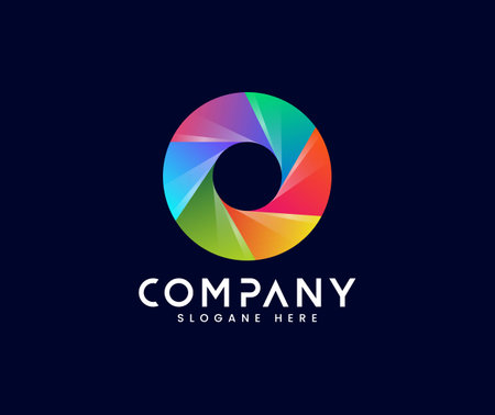 Modern circle 3d photography logo designのイラスト素材