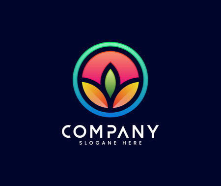 Colourful circle nature logo designのイラスト素材