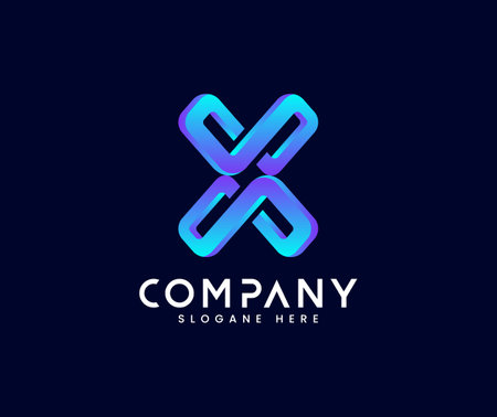 Abstract 3d modern letter x logo designのイラスト素材