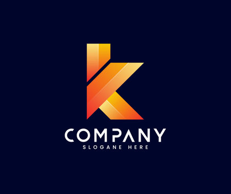 3d modern style letter k logo designのイラスト素材