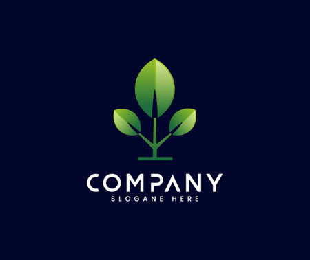 Modern green leaf tree logo designのイラスト素材