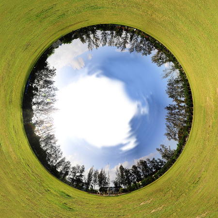 Reverse Tiny Planet 360 panoramaの写真素材