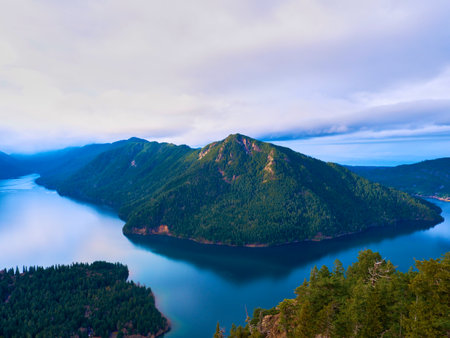 Panoramic view of Lake Tahoe, California, USA.