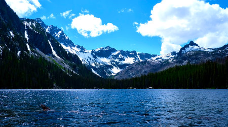 Mountain lake in Rocky Mountains National Park, Colorado, USA.の写真素材