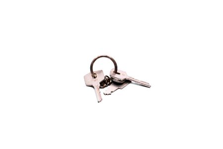 Old keys isolated on white background