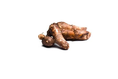 Fresh taro isolated on white backgroundの写真素材