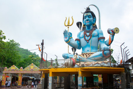 CHHATARPUR, MADHYA PRADESH, INDIA - AUGUST 20, 2021: Beautiful view of jatashankar dham temple.のeditorial素材
