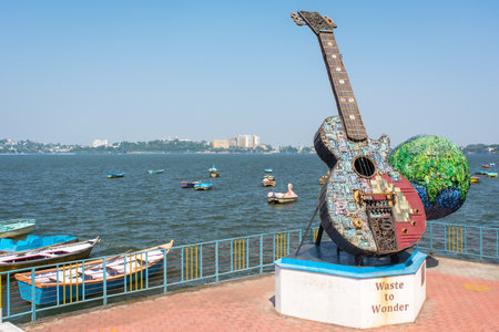 BHOPAL, MADHYA PRADESH, INDIA - DECEMBER 04, 2021: Waste to Wonder at upper lake.のeditorial素材