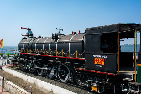 BHOPAL, MADHYA PRADESH, INDIA - DECEMBER 04, 2021: Hill stallion steam engine at upper lake.のeditorial素材