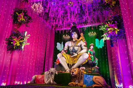 Statue of lord shiva during navratri festival. Navratri is biggest religious festival of hinduismの写真素材