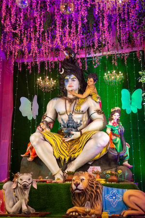 Statue of lord shiva during navratri festival. Navratri is biggest religious festival of hinduismの写真素材