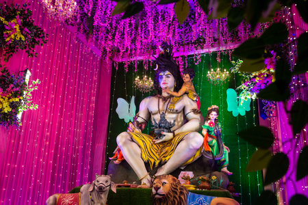 Statue of lord shiva during navratri festival. Navratri is biggest religious festival of hinduismの写真素材
