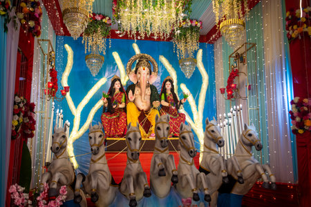 Beautiful Sculpture of Lord Ganesh. Happy Ganesh Chaturthi