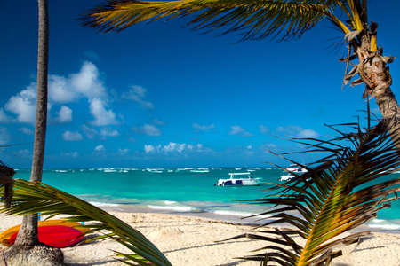 Dominican Republic, Punta cana, Saona Island - Mano Juan Beach. Fishermen's village. Luxury...