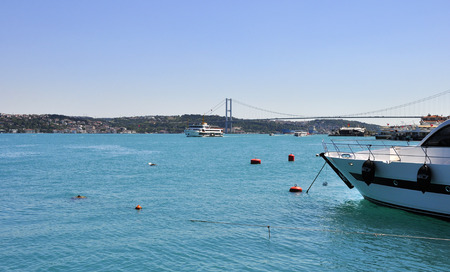 Turquoise colored Bosphorus.  Turquoise color in Bosphorus is unusual. Plankton explosion turns Istanbuls Bosphorus turquoise.の写真素材