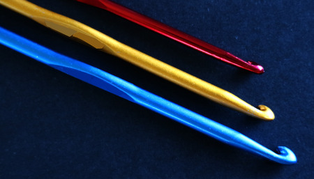 Crochet needle in differnt sizeの写真素材