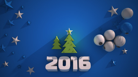 Happy new year blue post cardの写真素材