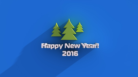 Happy new year blue post card