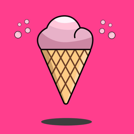 Ice Cream with a chocolate funnel and Pink Iceのイラスト素材