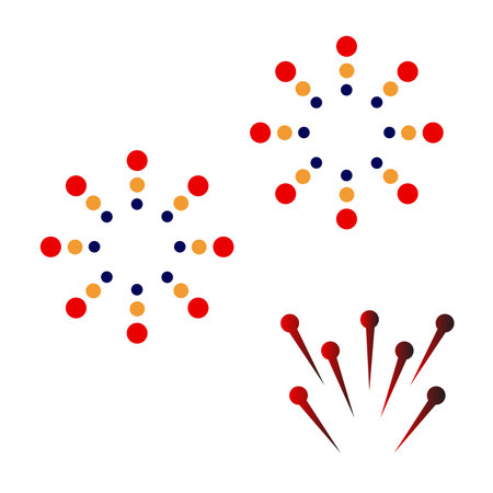 Fireworks exploding in the skyのイラスト素材