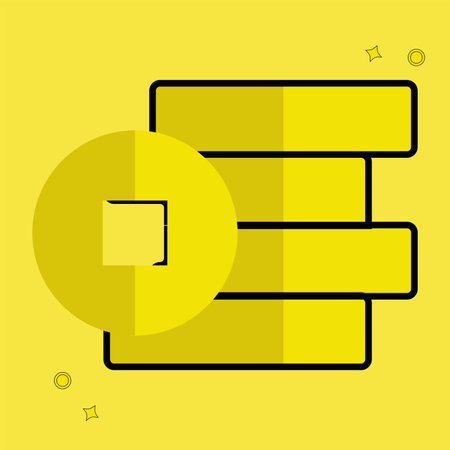Free four Coin yellow Chinese Cartoonのイラスト素材