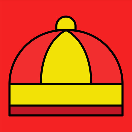 Free Hat red and yellow Chinese Cartoonのイラスト素材