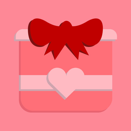 Simple 3D Gift Box Love Valentine's Dayのイラスト素材