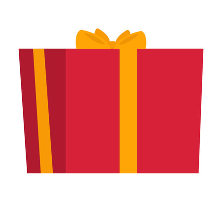 Gift box present isolated icon vector illustration design graphic flat style.のイラスト素材