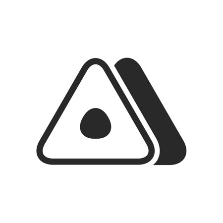 Monochrome Japanese triangular roll nigiri icon on white background.のイラスト素材