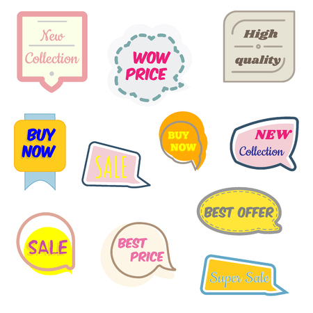 Set of modern sale and promo stickers collection.のイラスト素材