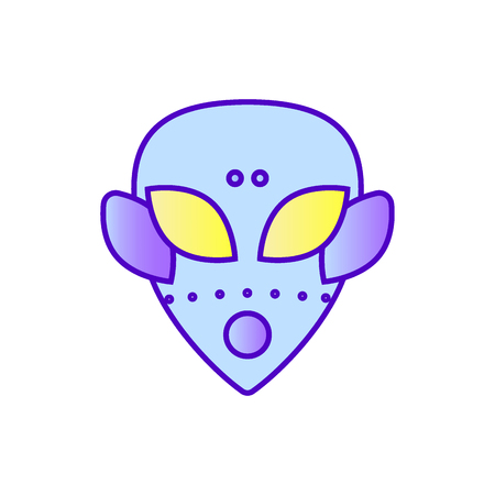 Vector cosmic fantasy humanoid, alien color line icon. Symbol and sign illustration design. Isolated on white backgroundのイラスト素材