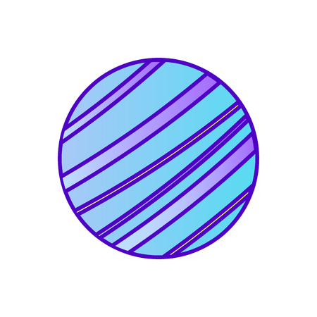 Vector cosmic fantasy planet, Neptune, space object color line icon. Symbol and sign illustration design. Isolated on white backgroundのイラスト素材