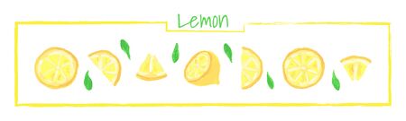 Collection of different slice of lemonのイラスト素材